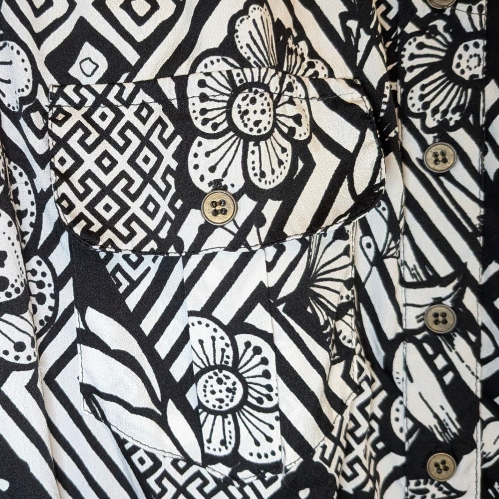 Plus Size Speed Control NY Women's 2X Dress Black White Geometric Floral Pocket - Picture 4 of 10